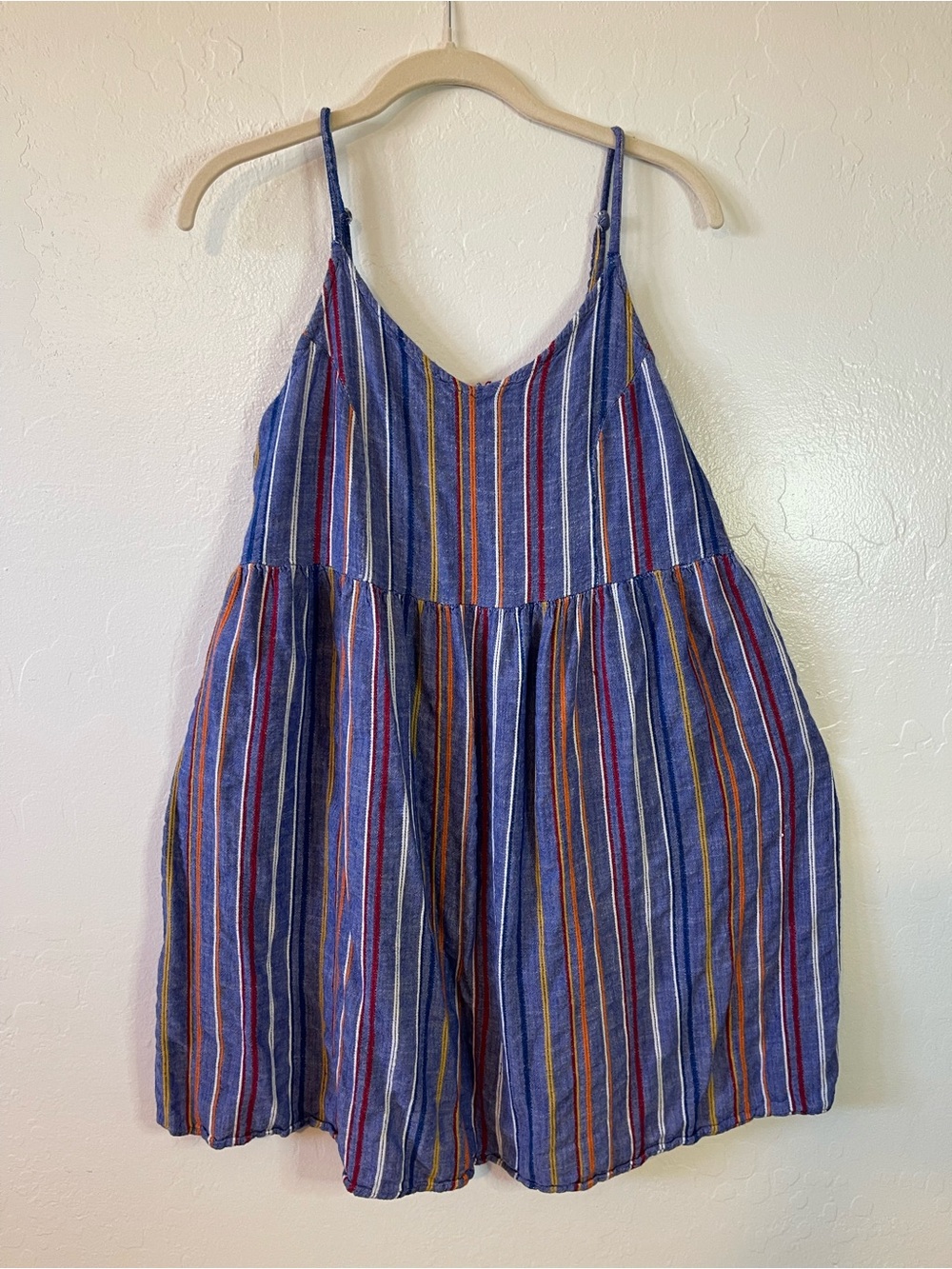 Spaghetti Strap Blue Striped Sundress Top